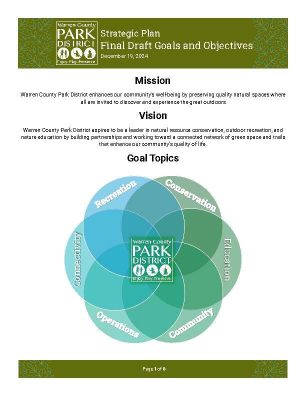 Image of front page of goals and objectives document